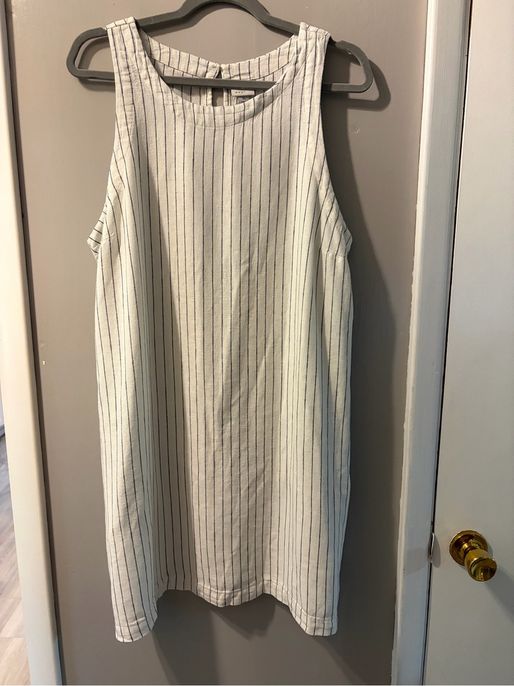 a new day White Shift Dress with Thin Black Pinstripes